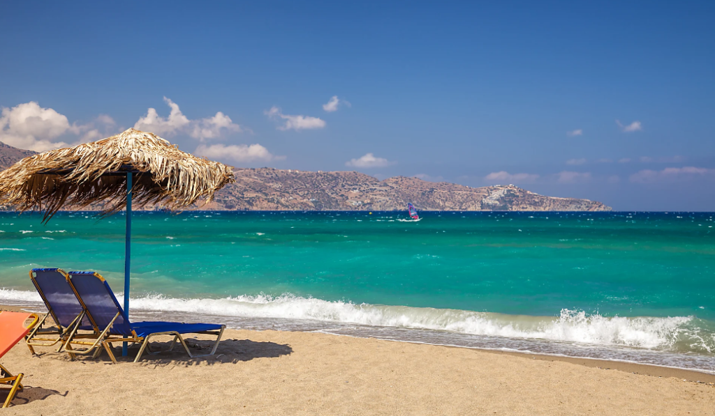 Crete is blessed with many stunning sunbathing spots, including Ammoudara Beach. 