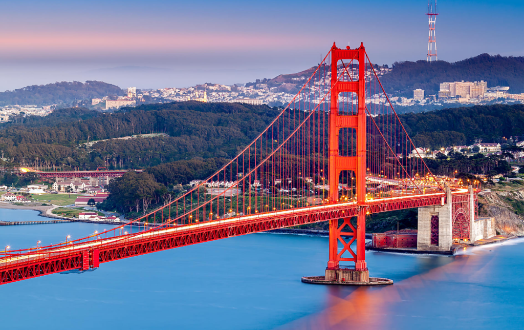 Welcome to stunning San Francisco with the Golden Gate Bridge. 