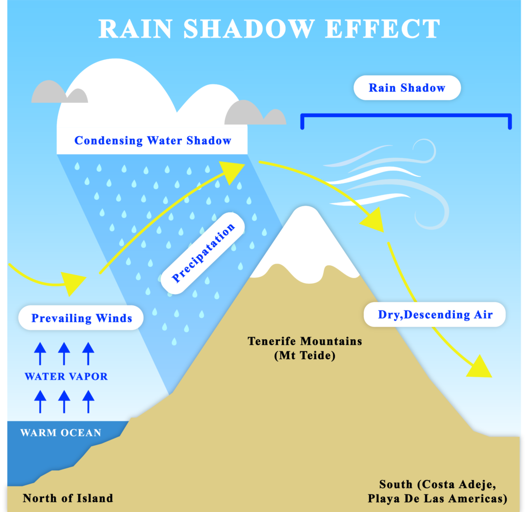 Rainshadow Effect Diagram - Tenerife